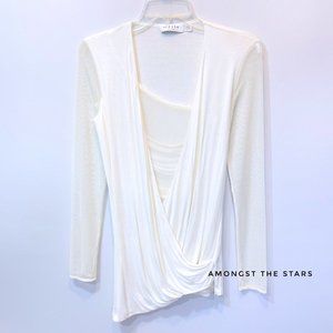 Iris Setlakwe Wrap Style Mesh Long Sleeve Top